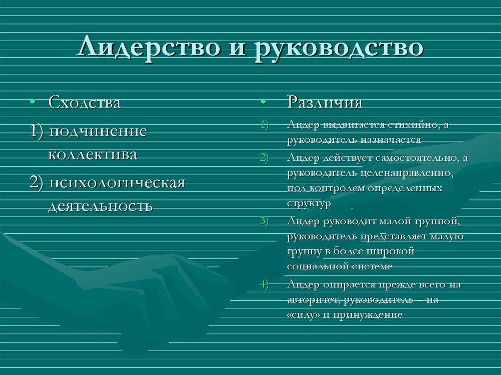 Лидерство и руководство