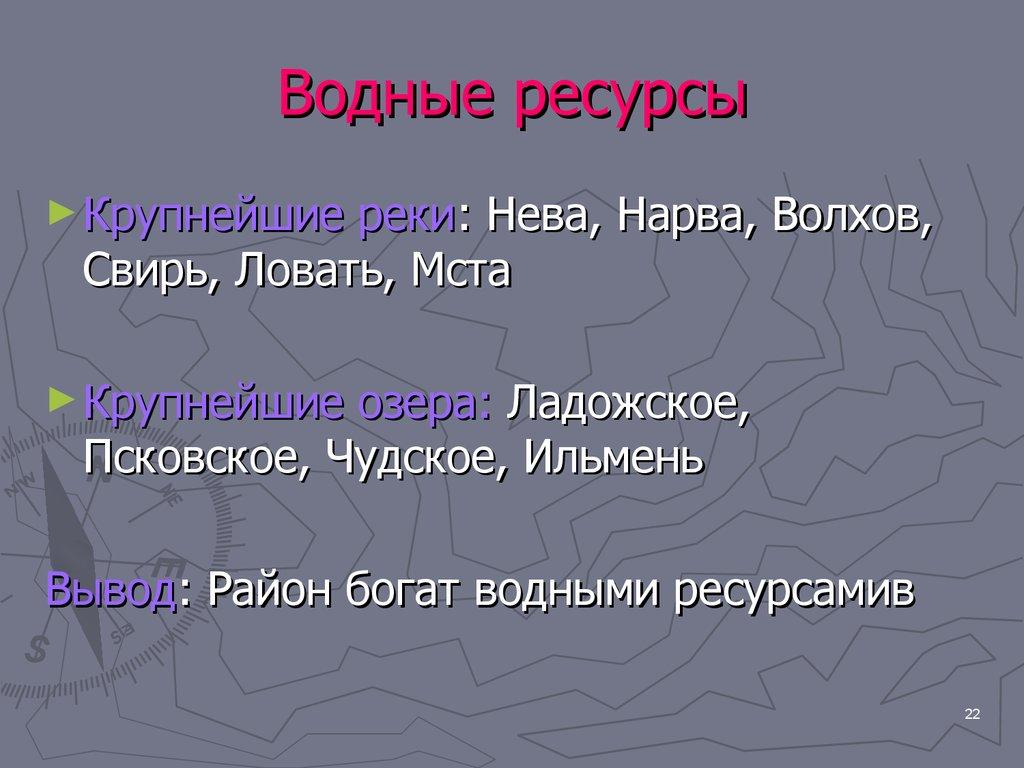 Водные ресурсы