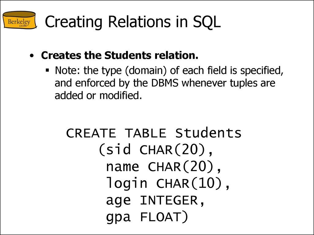 The SQL Query Language