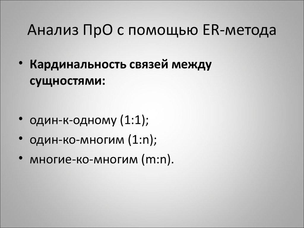 Анализ ПрО с помощью ER-метода