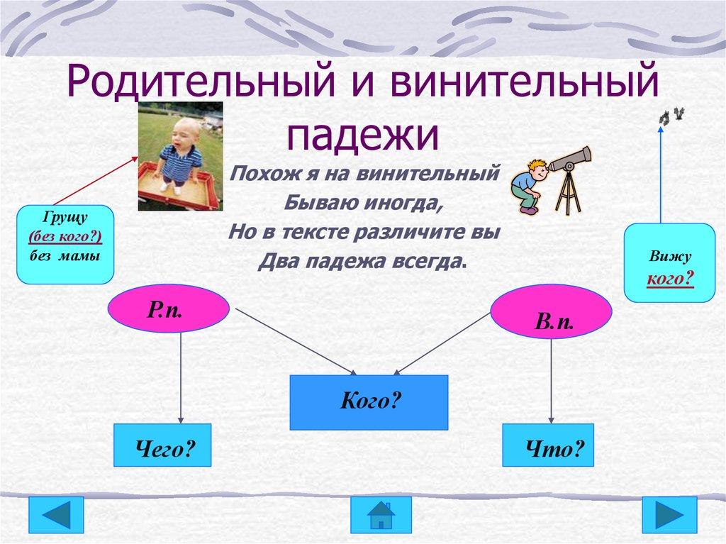Родительный и винительный падежи