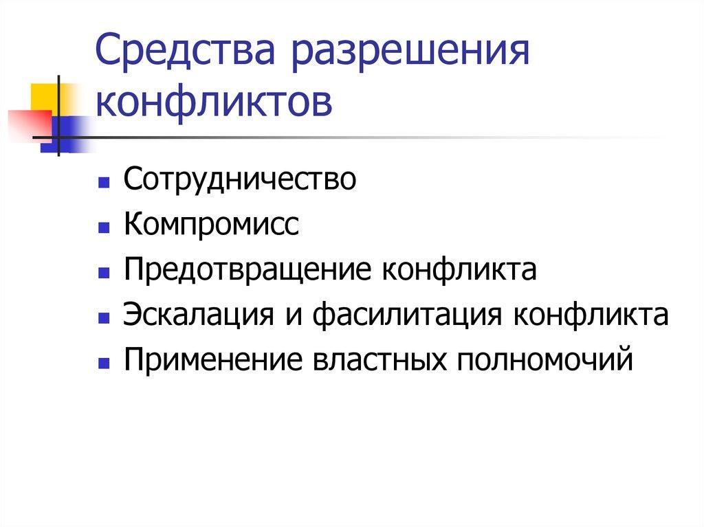 Средства разрешения конфликтов