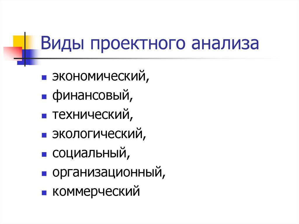 Виды проектного анализа