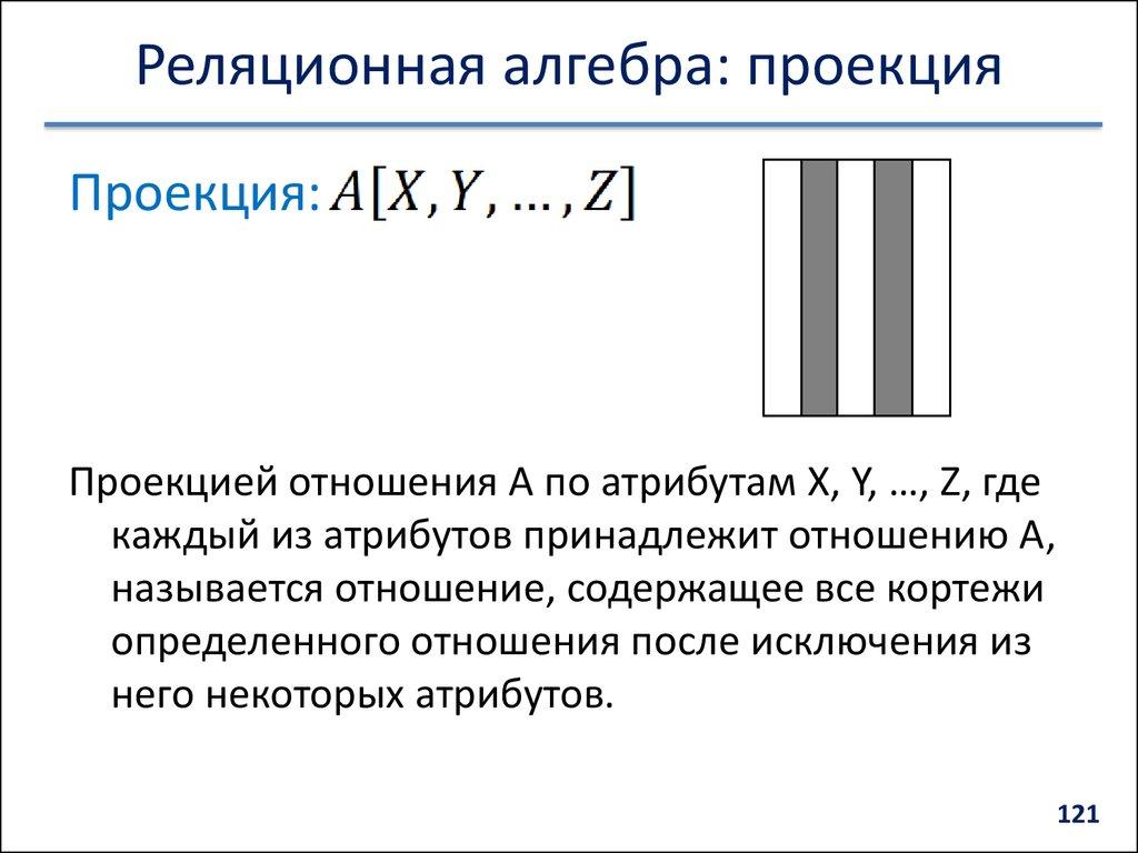 Реляционная алгебра: проекция