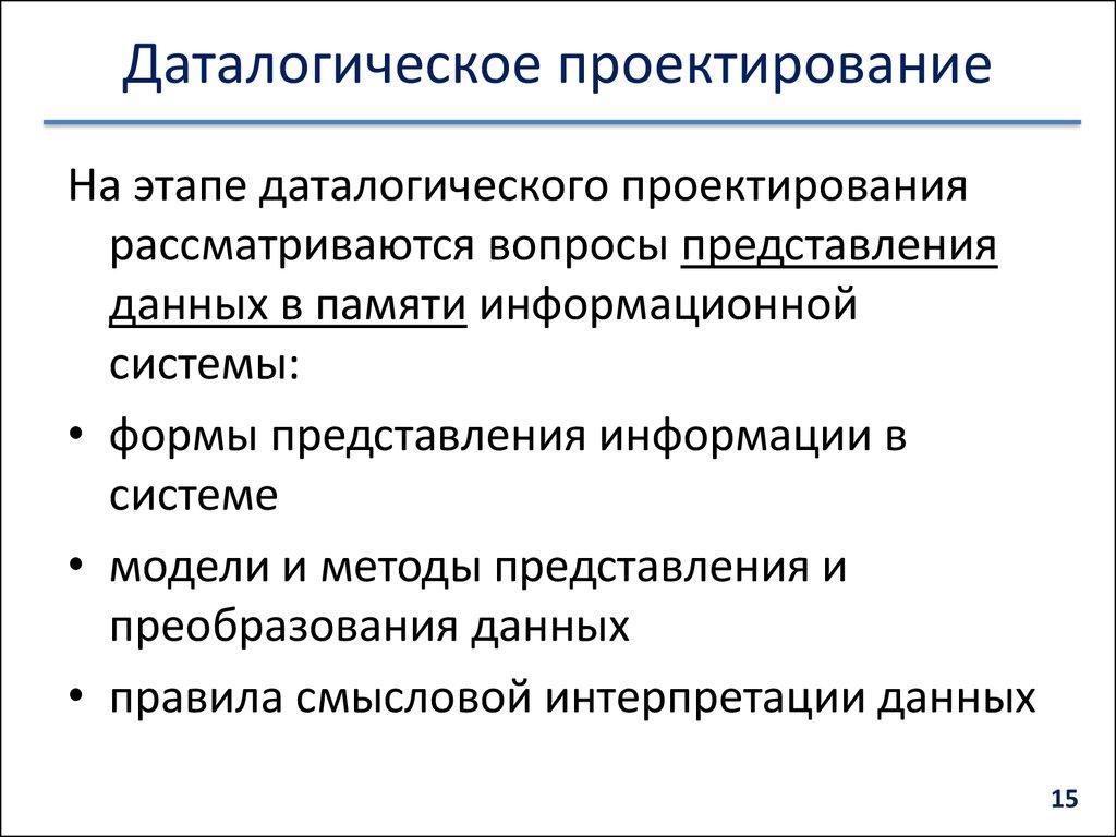 Даталогическое проектирование