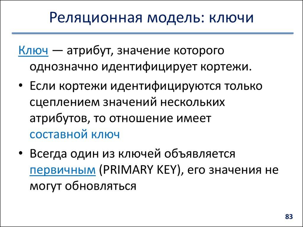 Реляционная модель: ключи