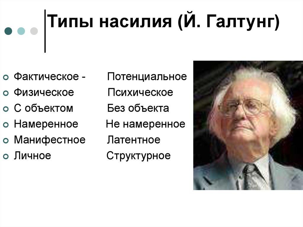 Типы насилия (Й. Галтунг)