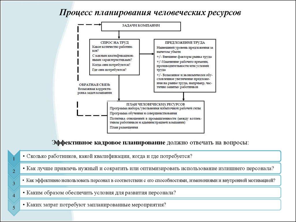 Процесс планирования человеческих ресурсов