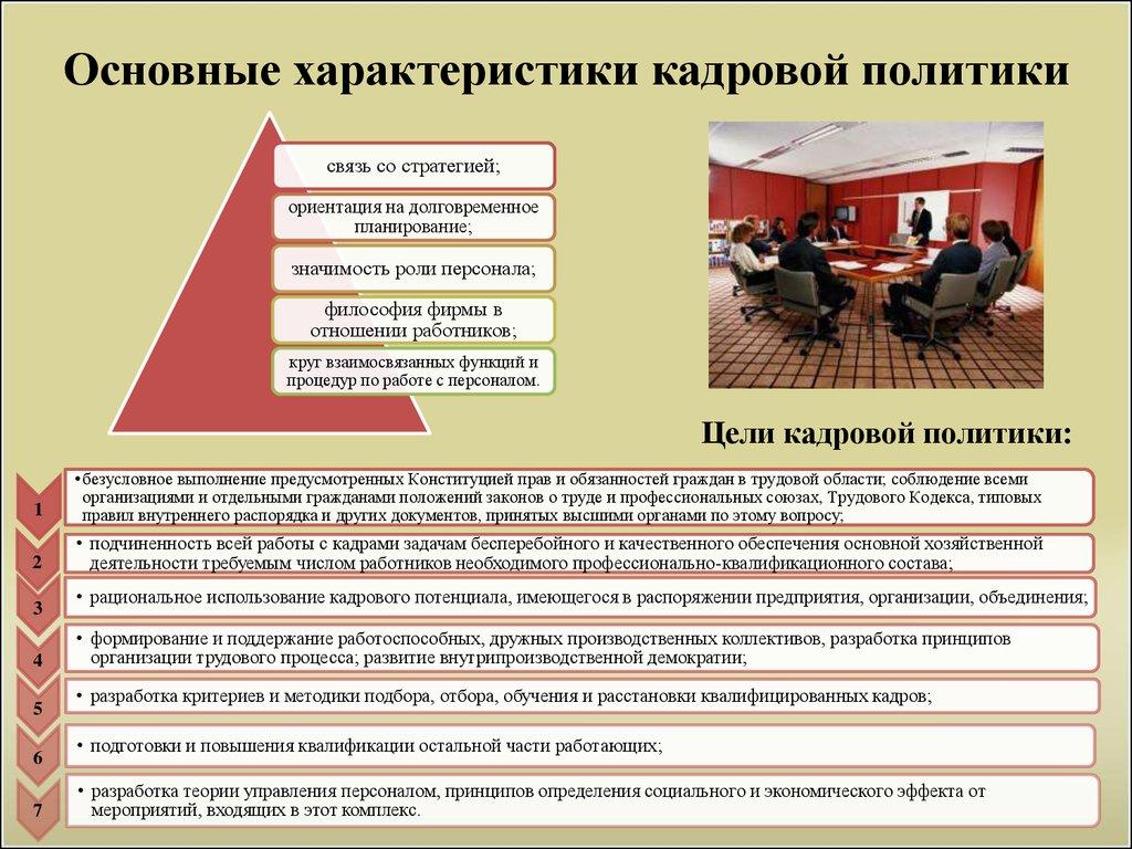 Основные характеристики кадровой политики