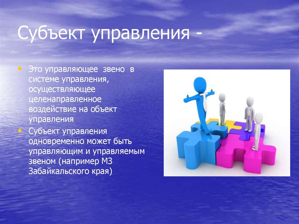 Субъект управления -