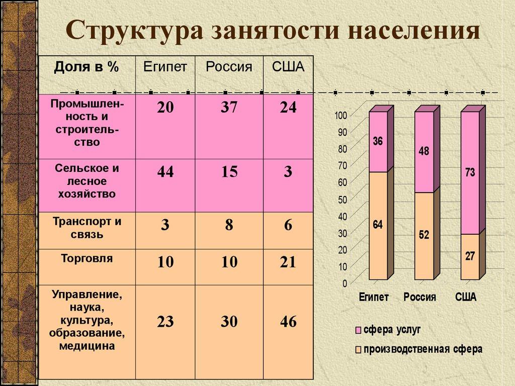 Структура занятости населения