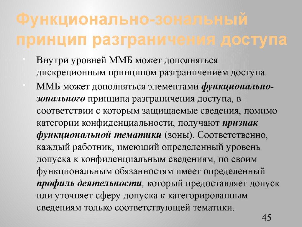 Функционально-зональный принцип разграничения доступа