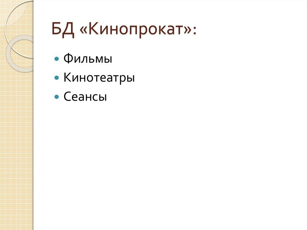 БД «Кинопрокат»: