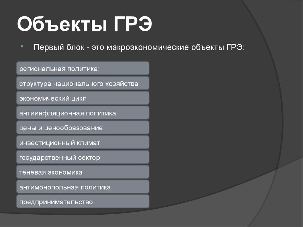 Объекты ГРЭ