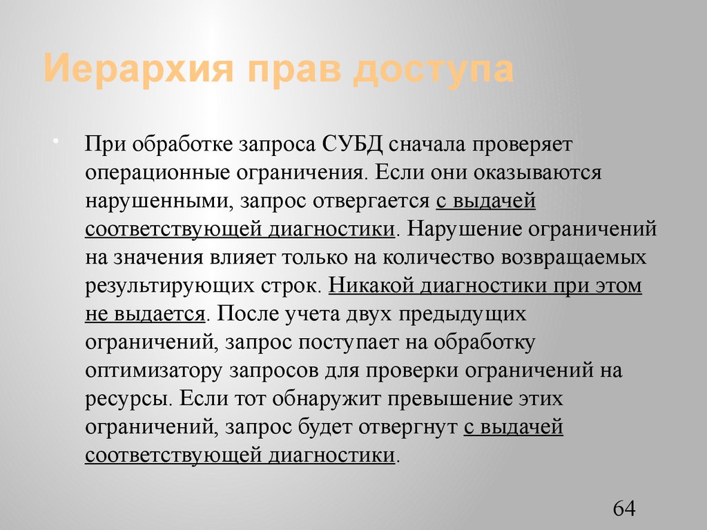 Иерархия прав доступа