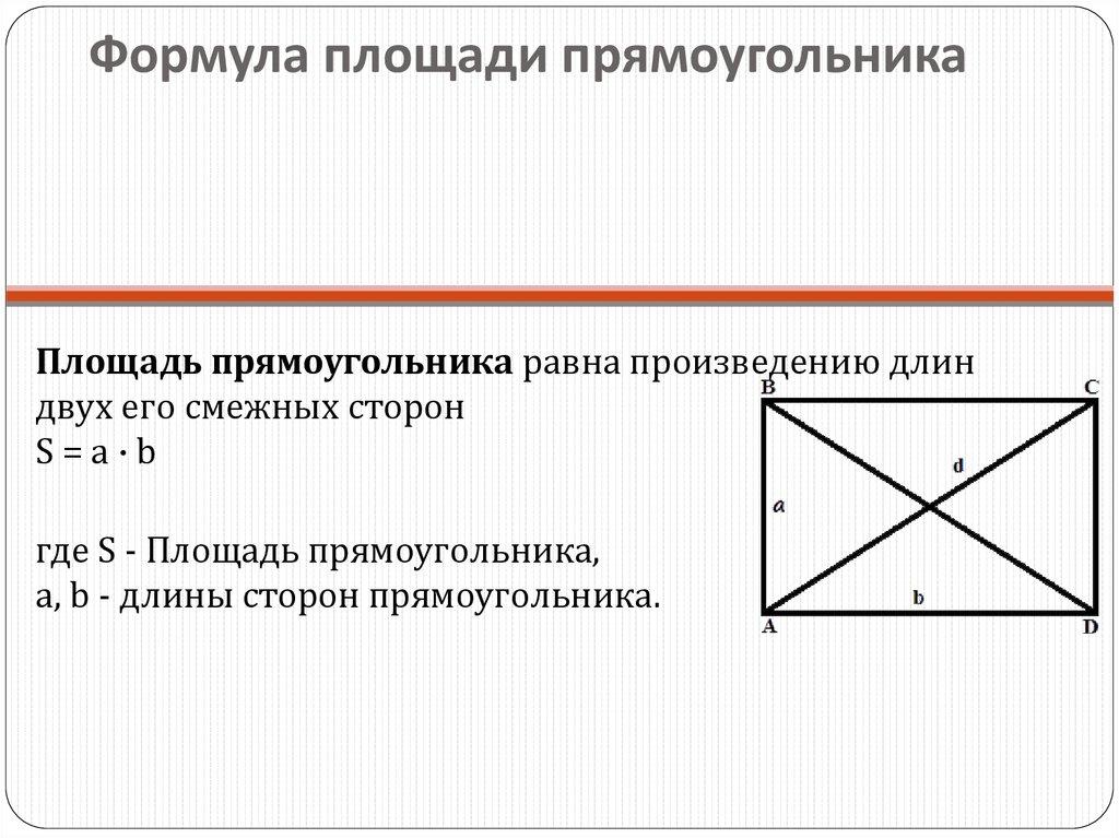 Формула площади прямоугольника