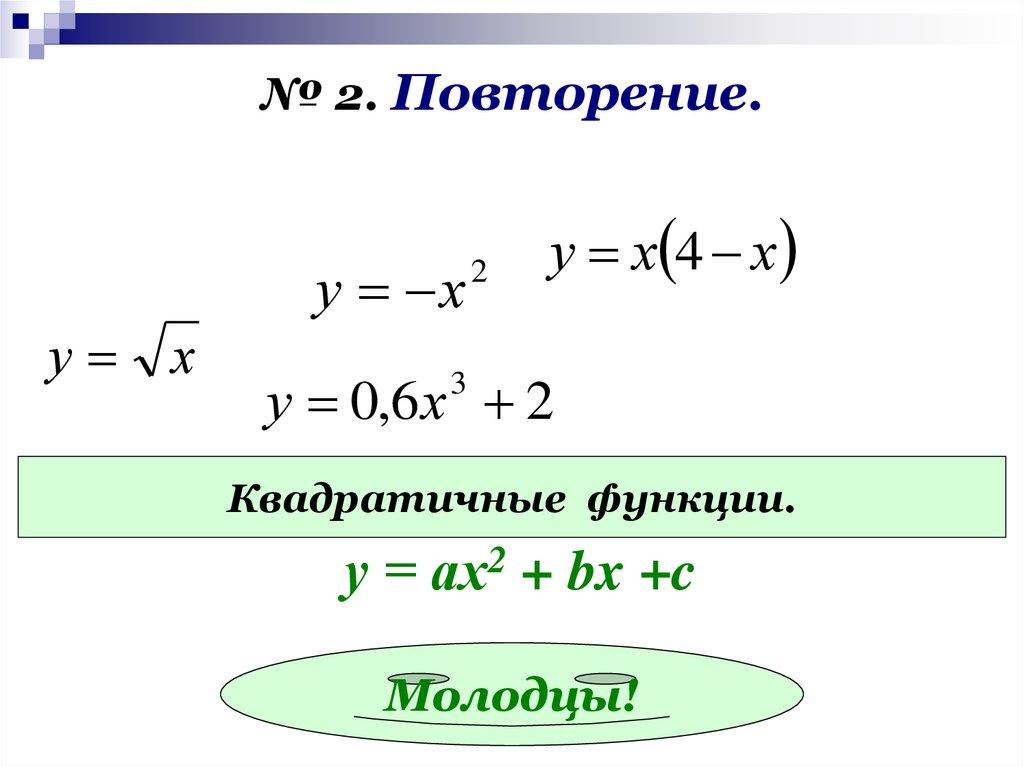 № 2. Повторение.