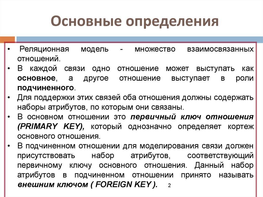 Основные определения