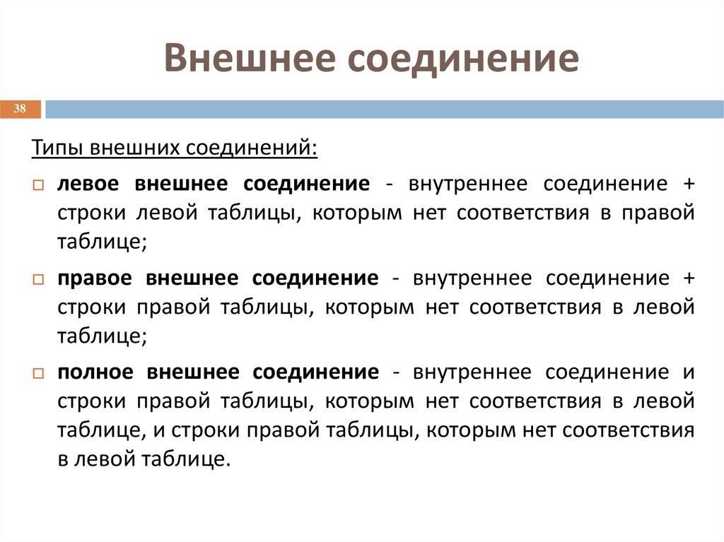 Внешнее соединение