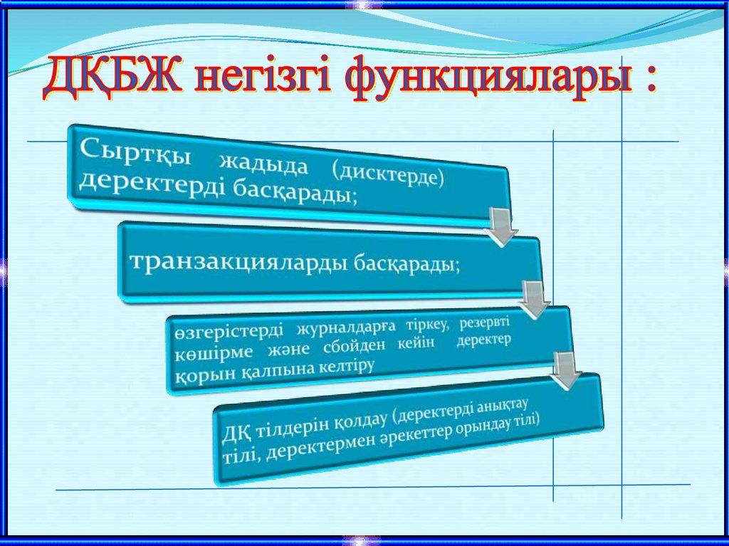 ДҚБЖ негізгі функциялары :