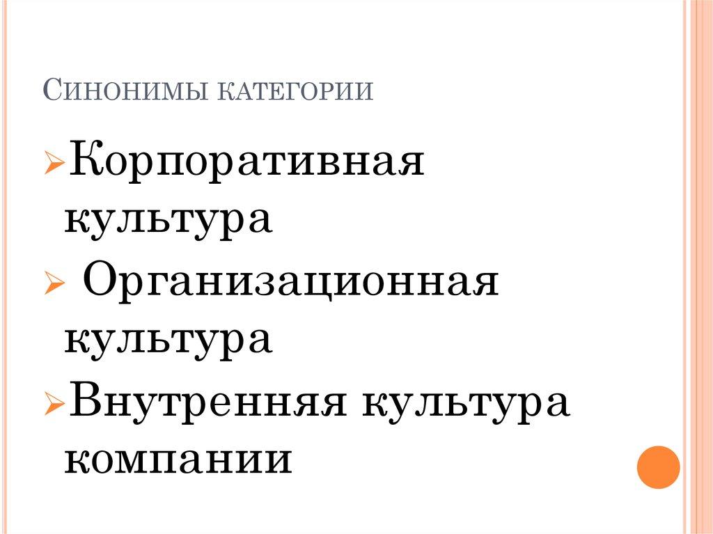 Синонимы категории