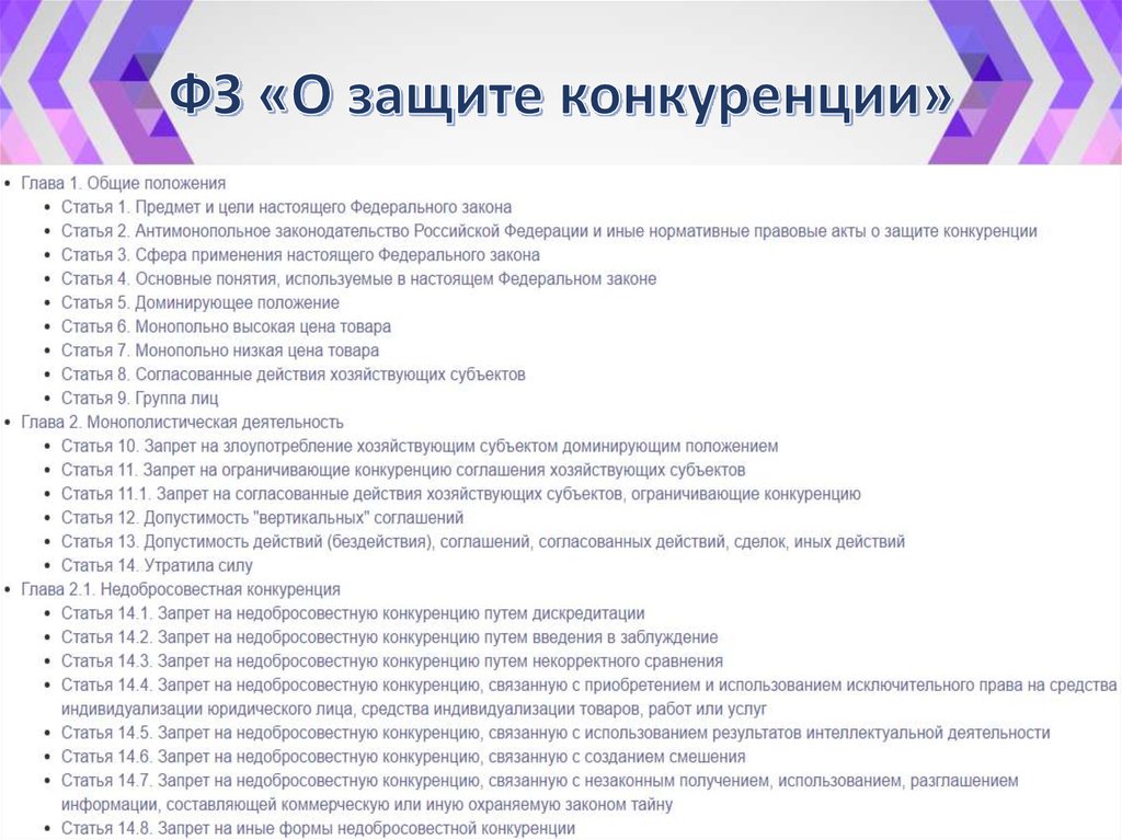 ФЗ «О защите конкуренции»