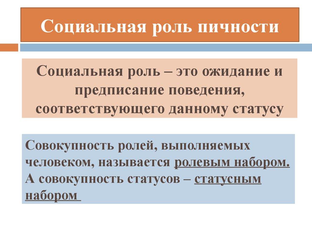Социальная роль пичности