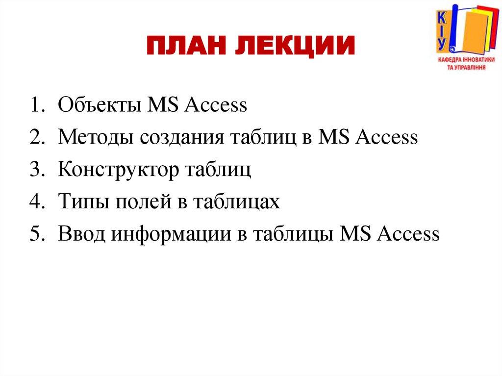 План лекции