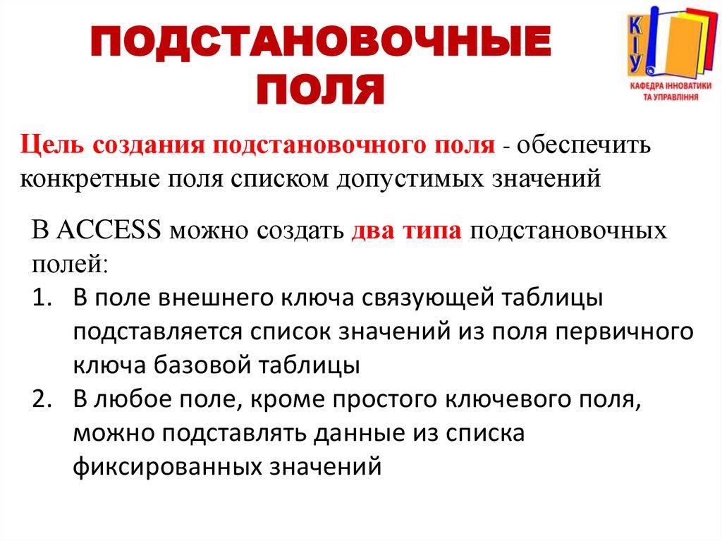 Подстановочные поля