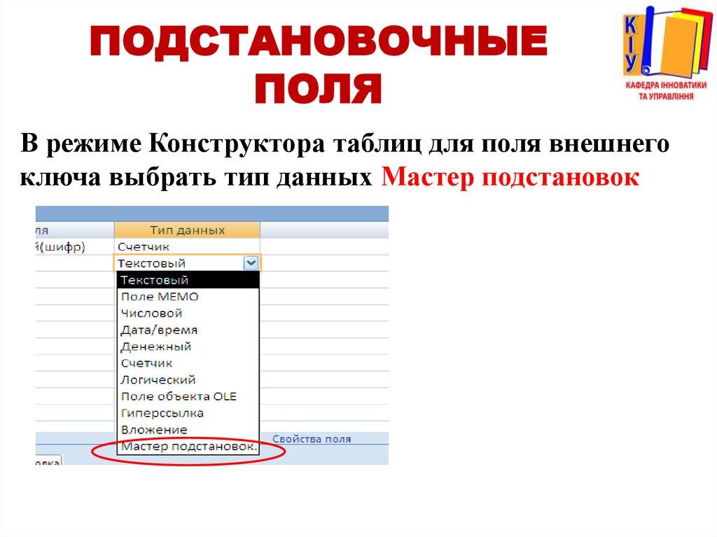 Подстановочные поля