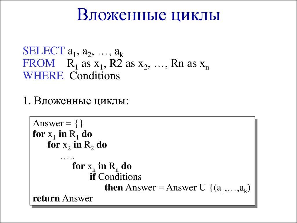 Вложенные циклы