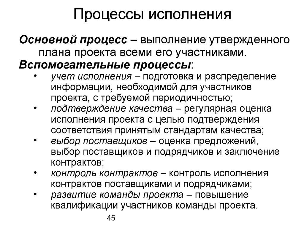 Процессы исполнения