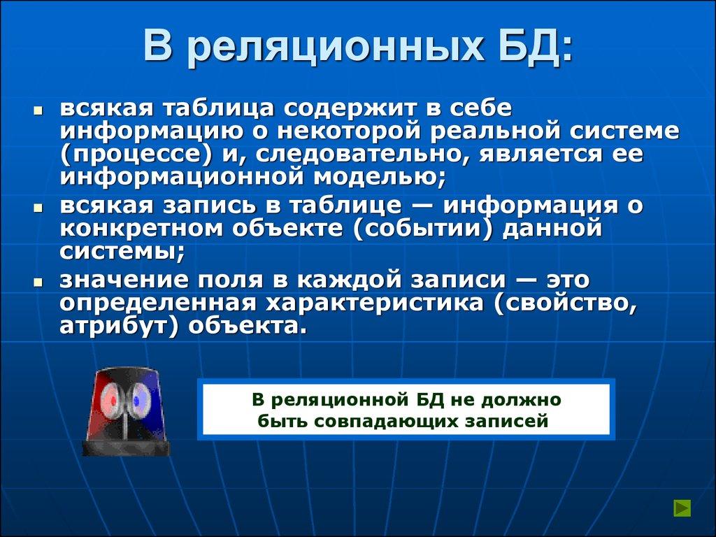 В реляционных БД: