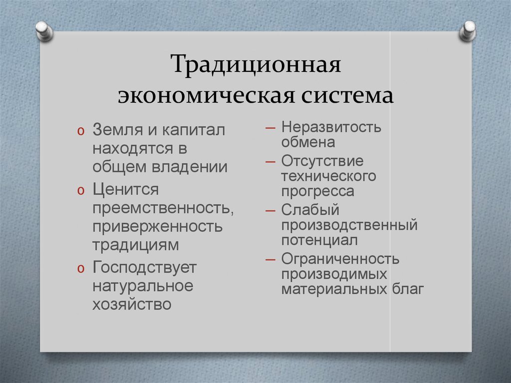 Традиционная экономическая система