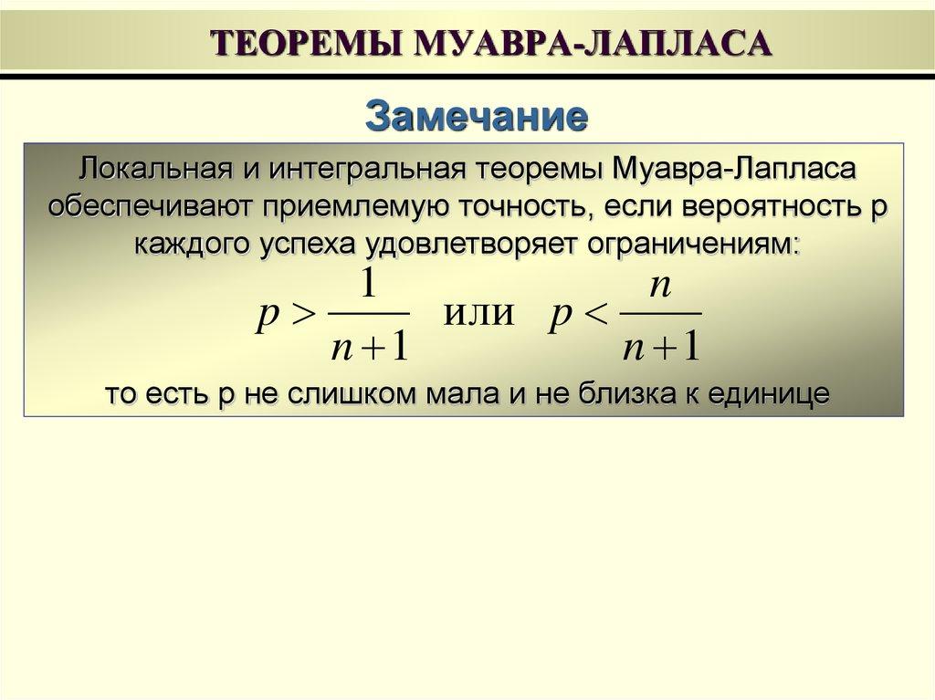 ТЕОРЕМЫ МУАВРА-ЛАПЛАСА