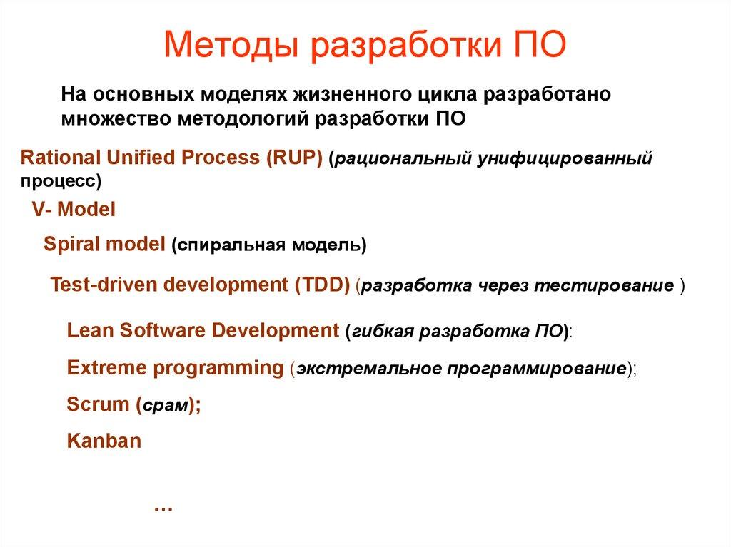 Методы разработки ПО