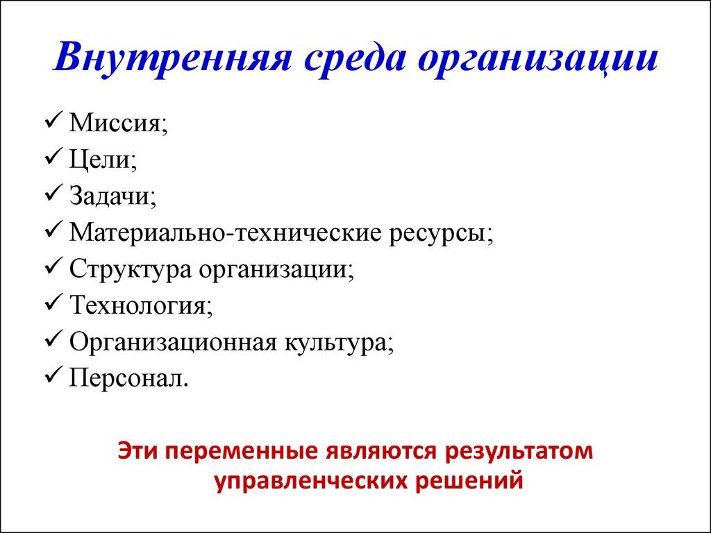Внутренняя среда организации