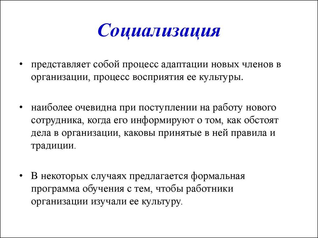 Социализация