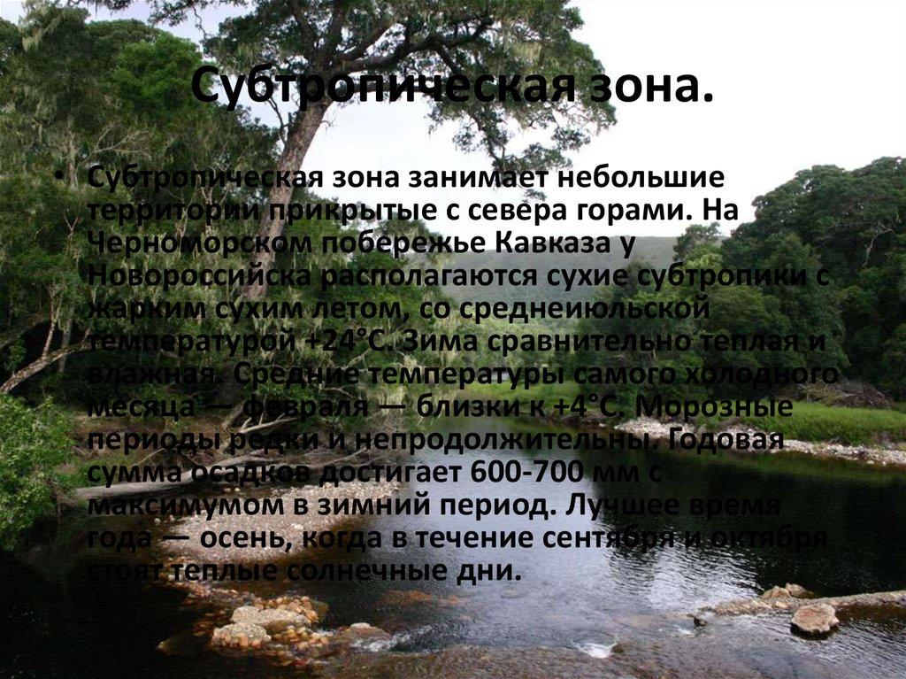 Субтропическая зона.
