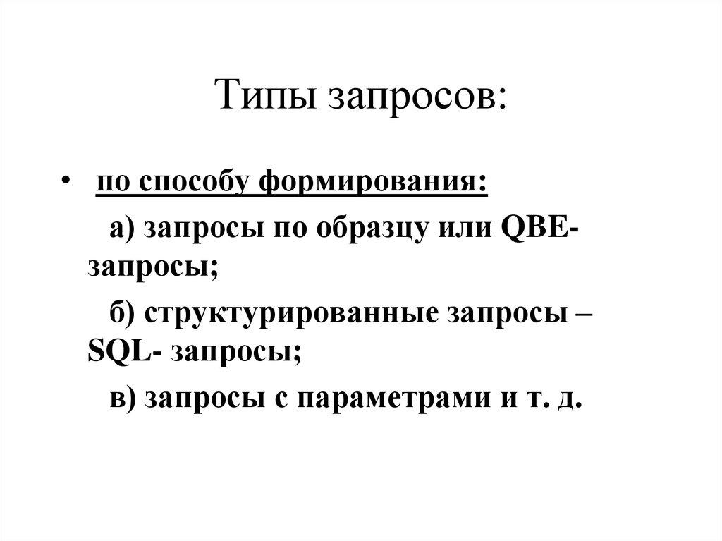 Типы запросов:
