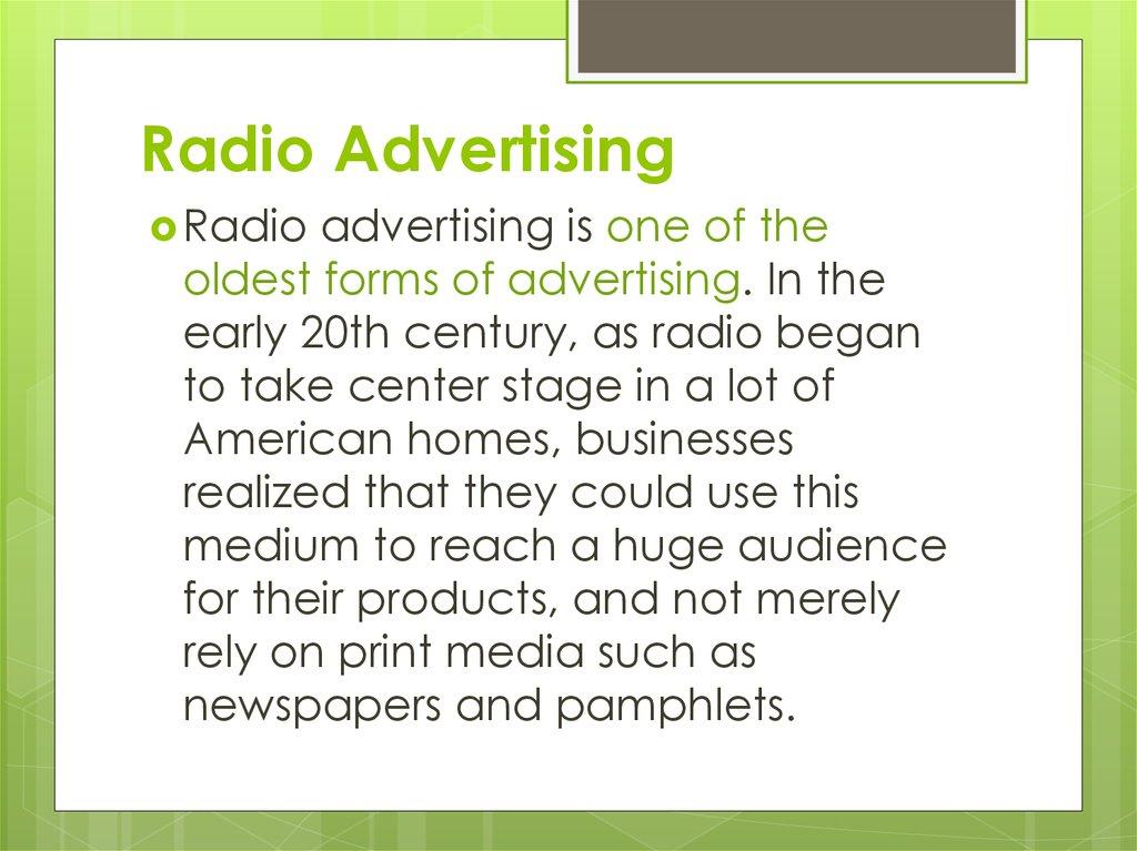 Radio Advertising