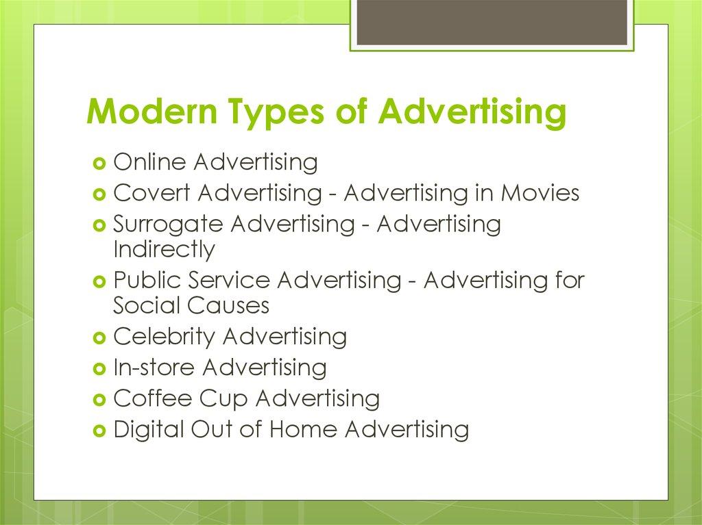 Modern Types of Advertising