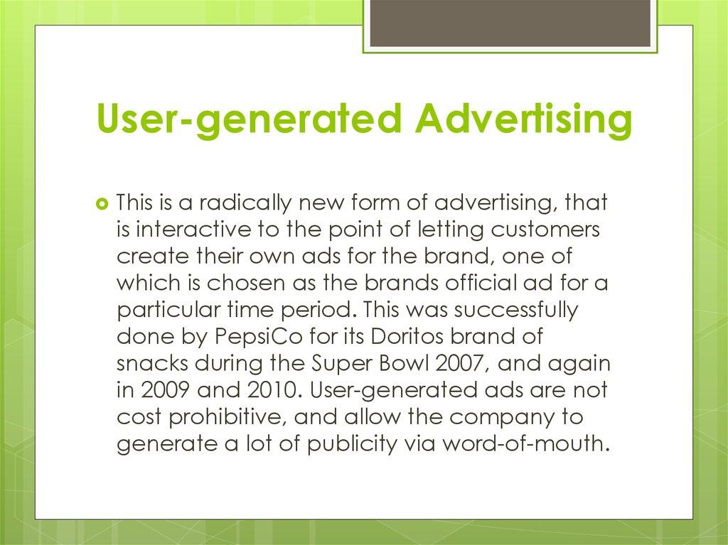 User-generated Advertising
