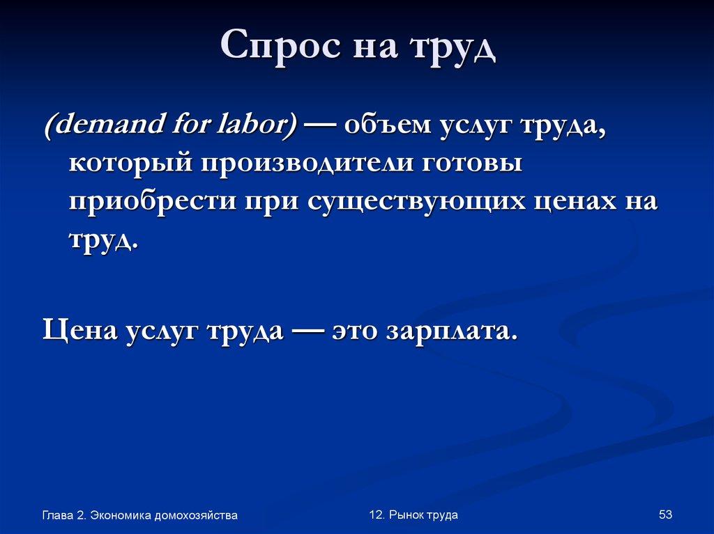 Спрос на труд