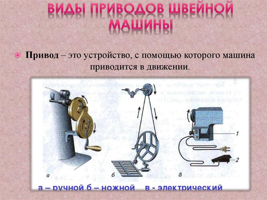 Виды приводов швейной машины
