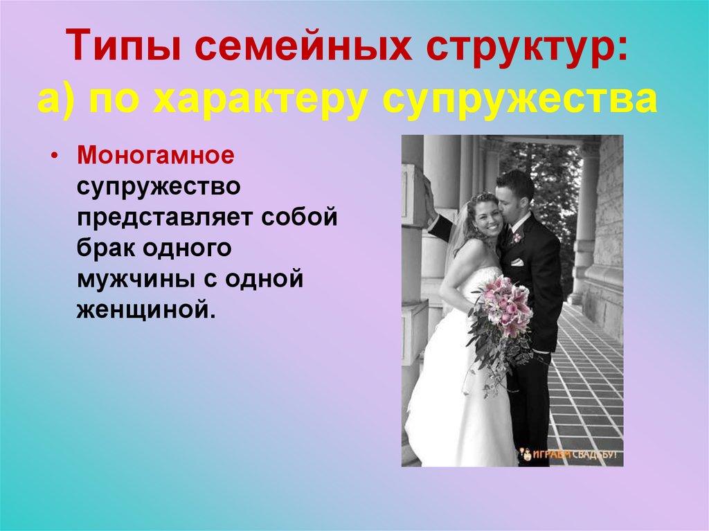 Типы семейных структур: а) по характеру супружества