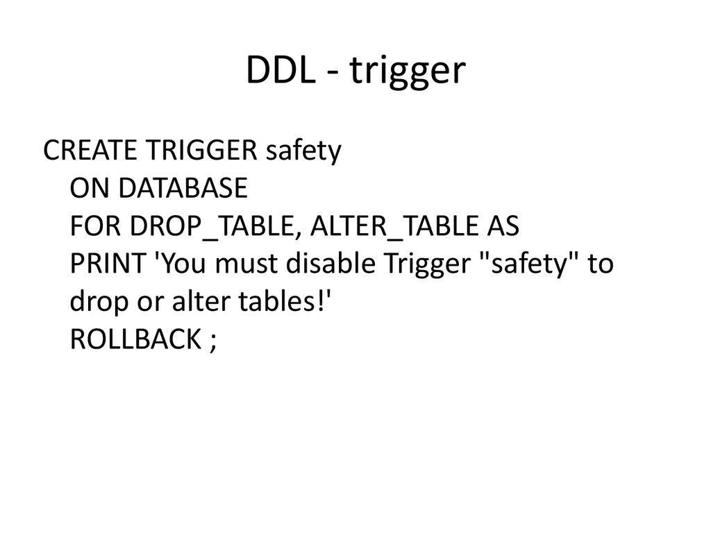 DDL - trigger