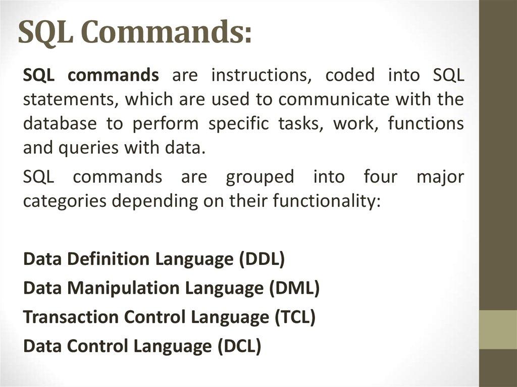 SQL Commands: