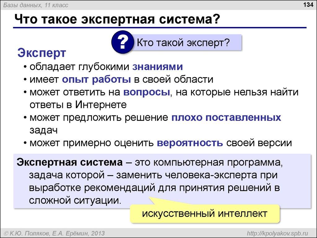 Что такое экспертная система?
