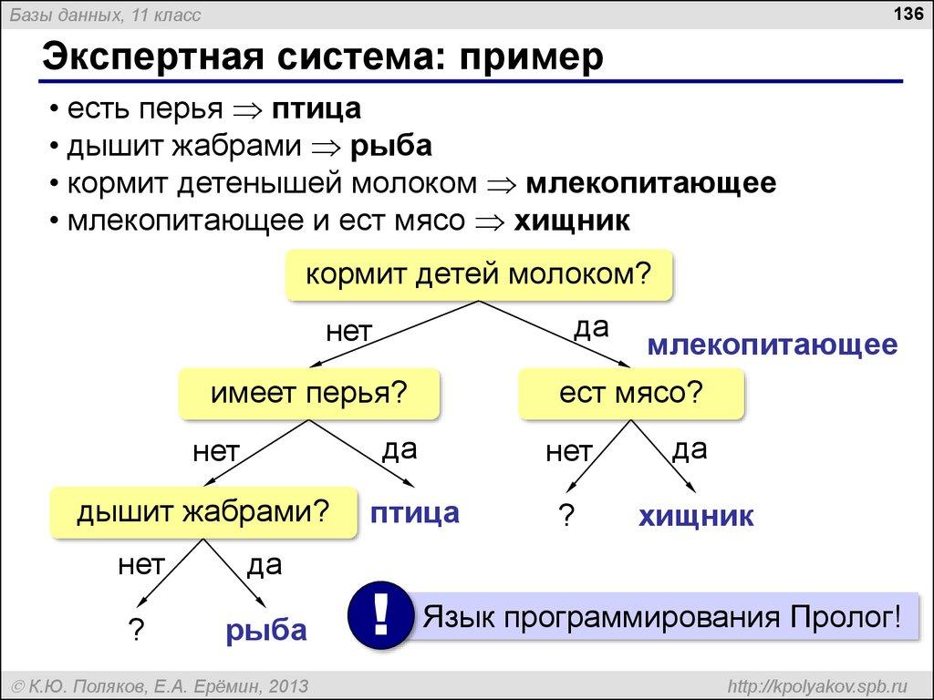 Экспертная система: пример